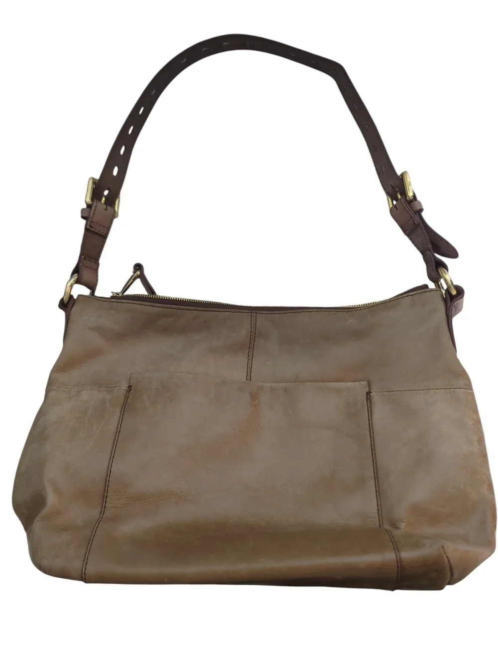 Vtg Y2K HOBO Brown International Charlie Leather Shoulder Hobo Bag Slouchy Boho